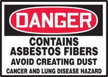 Accuform LCAW015XVE - Safety Label, DANGER CONTAINS ASBESTOS FIBERSâ€¦, 3 1/2" x 5", Dura-Vinylâ„¢