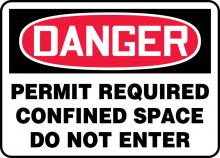 Accuform MCSP007VP - Safety Sign, DANGER PERMIT REQUIRED CONFINED SPACE DO NOT ENTER, 7" x 10", Plastic