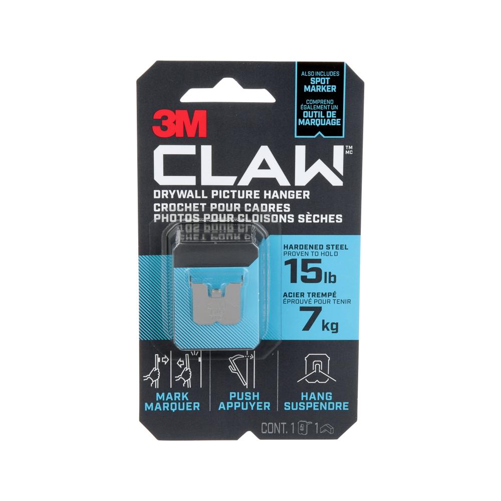 3M™ CLAW Drywall Picture Hanger with Temporary Spot Marker 3PH15M-1EF<span class=' ItemWarning' style='display:block;'>Item is usually in stock, but we&#39;ll be in touch if there&#39;s a problem<br /></span>