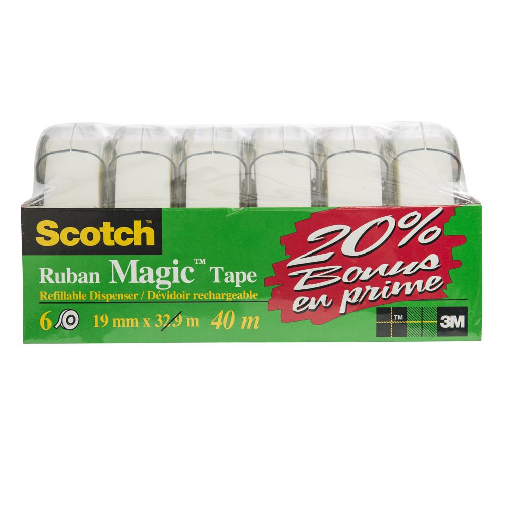 Scotch® Magic™ Tape, 810-40MPP, 0.75 in x 43.7 yd (19 mm x 40 m), dispensered<span class=' ItemWarning' style='display:block;'>Item is usually in stock, but we&#39;ll be in touch if there&#39;s a problem<br /></span>