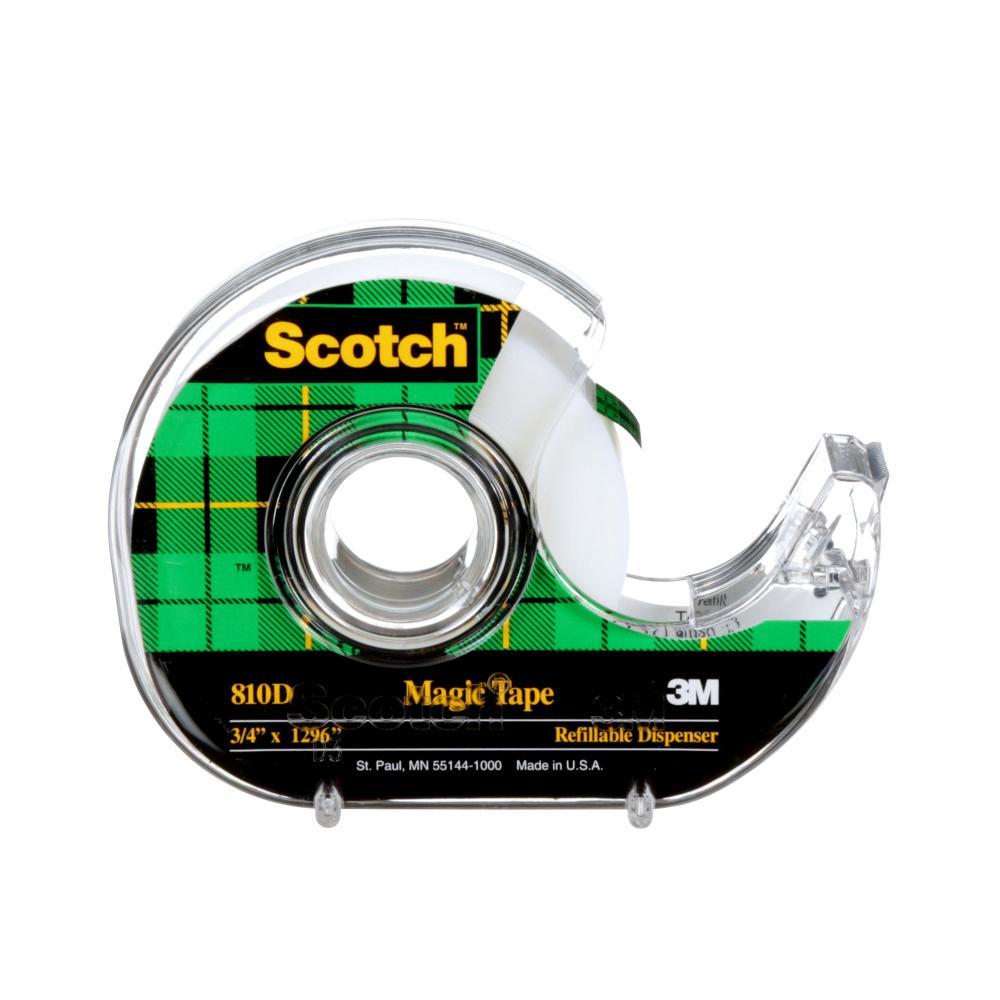 Scotch® Magic™ Invisible Tape, 810D, with refillable dispenser, 3/4 in x 36 yd (19 mm x 33 m)<span class=' ItemWarning' style='display:block;'>Item is usually in stock, but we&#39;ll be in touch if there&#39;s a problem<br /></span>