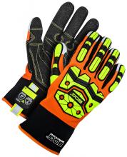 Bob Dale Gloves & Imports Ltd 20-1-11940-X2L - Impact Mechanics Glove Cut Resistant Palm Hi-Viz Orange