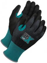 Bob Dale Gloves & Imports Ltd 99-1-9521-10 - Teal 21G Seamless Knit Cut Resistant Black PU Palm w/ Touchscreen