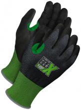 Bob Dale Gloves & Imports Ltd 99-1-9561-9 - Green 21G Seamless Knit Cut Resistant Black PU Palm w/ Touchscreen