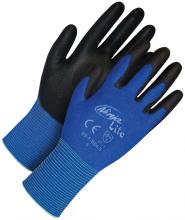 Bob Dale Gloves & Imports Ltd 99-1-9865-7 - Ninja® Lite Blue Fine Knit Nylon Grey Polyurethane Palm