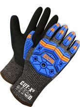 Bob Dale Gloves & Imports Ltd 99-9-9791-6 - Lined Grey HPPE Black Sandy Nitrile Palm w/ Impact