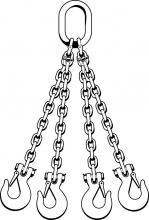 Ben-Mor QOS80038006-00 - G80 CHAIN QUADRUPLE SLING 3/8 X 6' SLIP