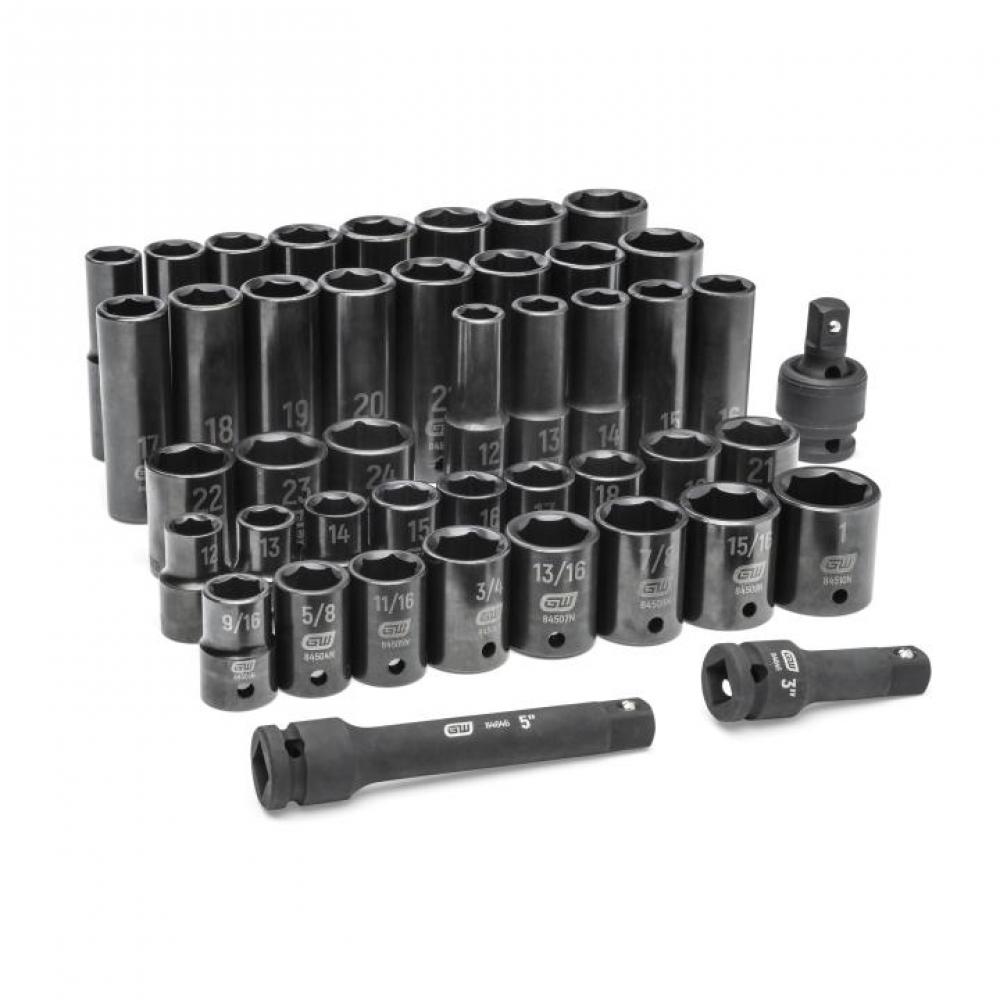 44 Pc. 1/2&#34; Drive 6 Point SAE/Metric Standard/Deep Impact Socket Set<span class=' ItemWarning' style='display:block;'>Item is usually in stock, but we&#39;ll be in touch if there&#39;s a problem<br /></span>