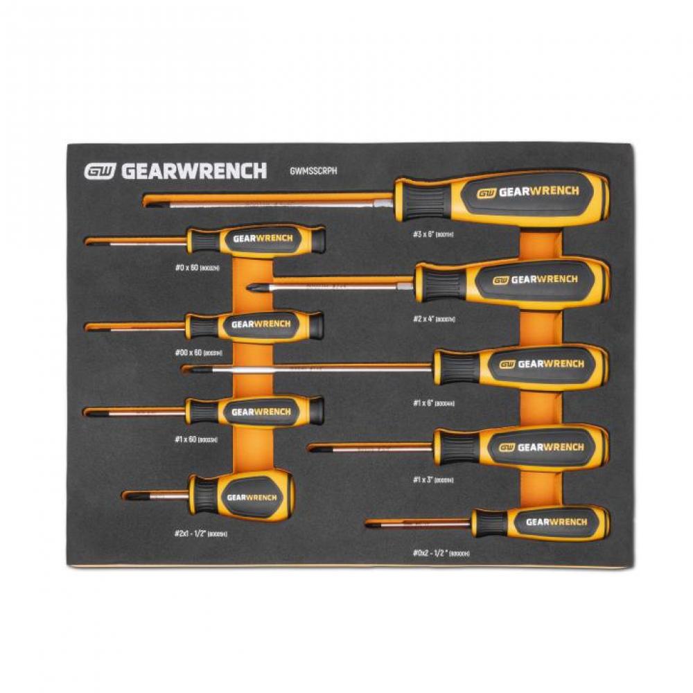 9 Pc. Phillips® Dual Material Screwdriver Set in Foam Storage Tray<span class=' ItemWarning' style='display:block;'>Item is usually in stock, but we&#39;ll be in touch if there&#39;s a problem<br /></span>