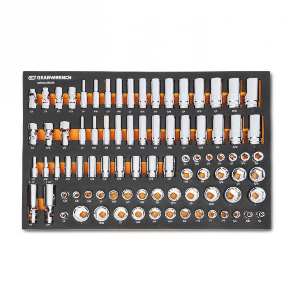 85 Pc. 3/8” Drive Master SAE Socket Set in Foam Storage Tray<span class=' ItemWarning' style='display:block;'>Item is usually in stock, but we&#39;ll be in touch if there&#39;s a problem<br /></span>