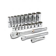 GearWrench 80557 - 21 Pc. 3/8" Drive 6 and 12 Point SAE Standard and Deep Mechanics Tool Set