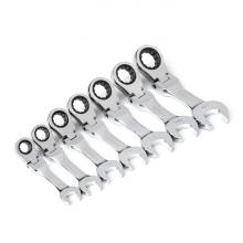 GearWrench 9570 - 7 Pc. 72-Tooth 12 Point SAE Stubby Flex Combination Ratcheting Wrench Set