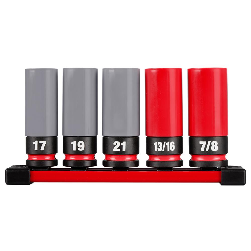 SHOCKWAVE Impact Duty™ 1/2 Drive SAE & Metric 5PC Lug Nut Wheel Socket Set<span class=' ItemWarning' style='display:block;'>Item is usually in stock, but we&#39;ll be in touch if there&#39;s a problem<br /></span>