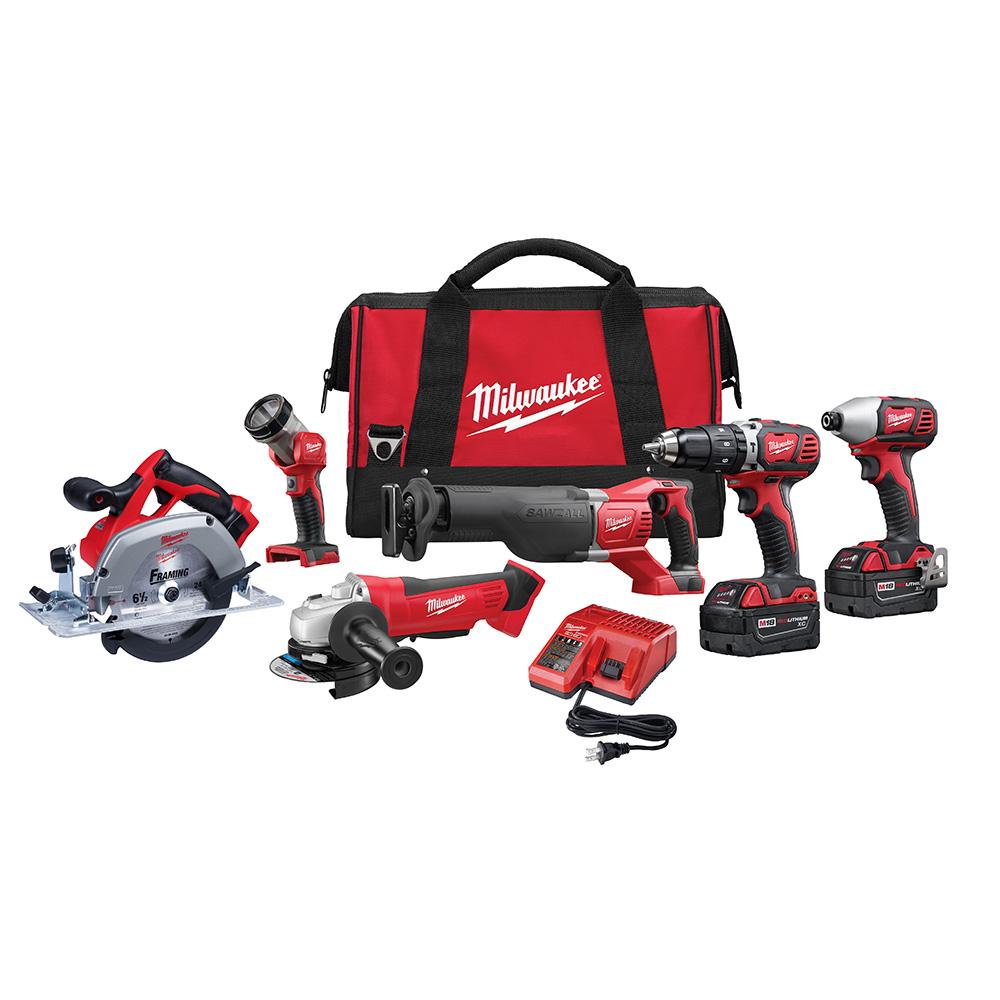 M18™ Cordless Lithium-Ion 6-Tool Combo Kit-Reconditioned<span class=' ItemWarning' style='display:block;'>Item is usually in stock, but we&#39;ll be in touch if there&#39;s a problem<br /></span>