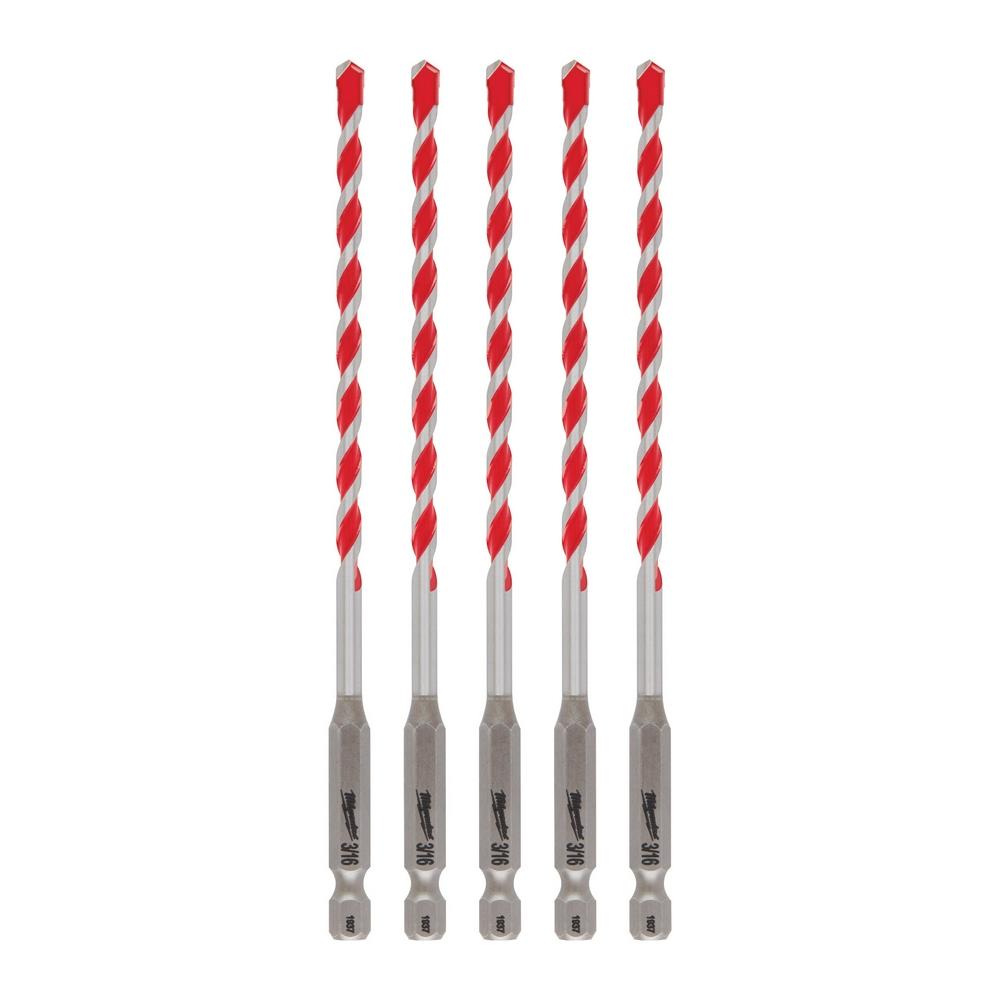 3/16 in. SHOCKWAVE™ Carbide Hammer Drill Bits 5PK<span class=' ItemWarning' style='display:block;'>Item is usually in stock, but we&#39;ll be in touch if there&#39;s a problem<br /></span>