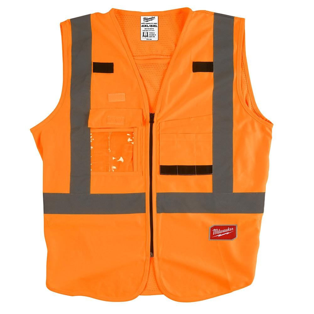 Class 2 High Visibility Orange  Safety Vest - 4XL/5XL (CSA)<span class=' ItemWarning' style='display:block;'>Item is usually in stock, but we&#39;ll be in touch if there&#39;s a problem<br /></span>