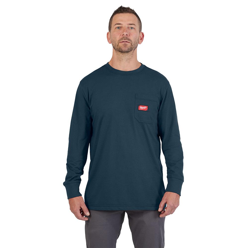 GRIDIRON™ Pocket T-Shirt - Long Sleeve Blue S<span class=' ItemWarning' style='display:block;'>Item is usually in stock, but we&#39;ll be in touch if there&#39;s a problem<br /></span>