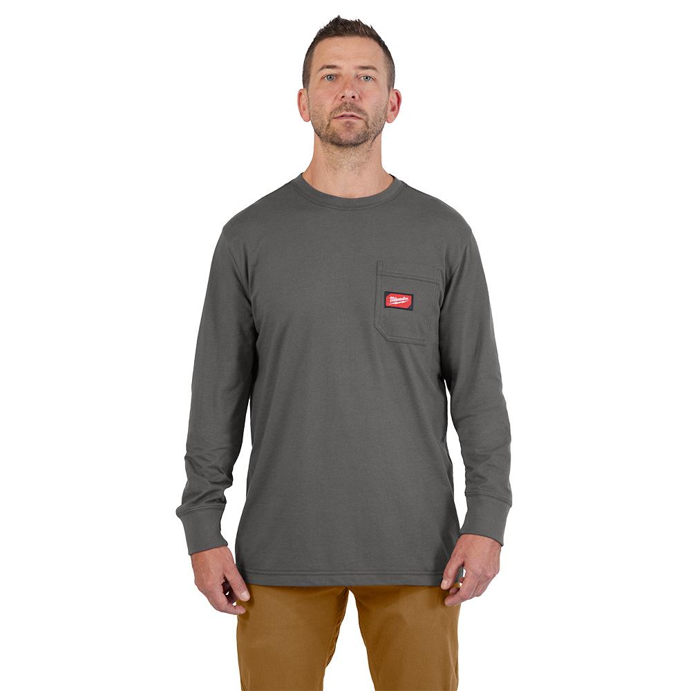 GRIDIRON™ Pocket T-Shirt - Long Sleeve Gray M<span class=' ItemWarning' style='display:block;'>Item is usually in stock, but we&#39;ll be in touch if there&#39;s a problem<br /></span>