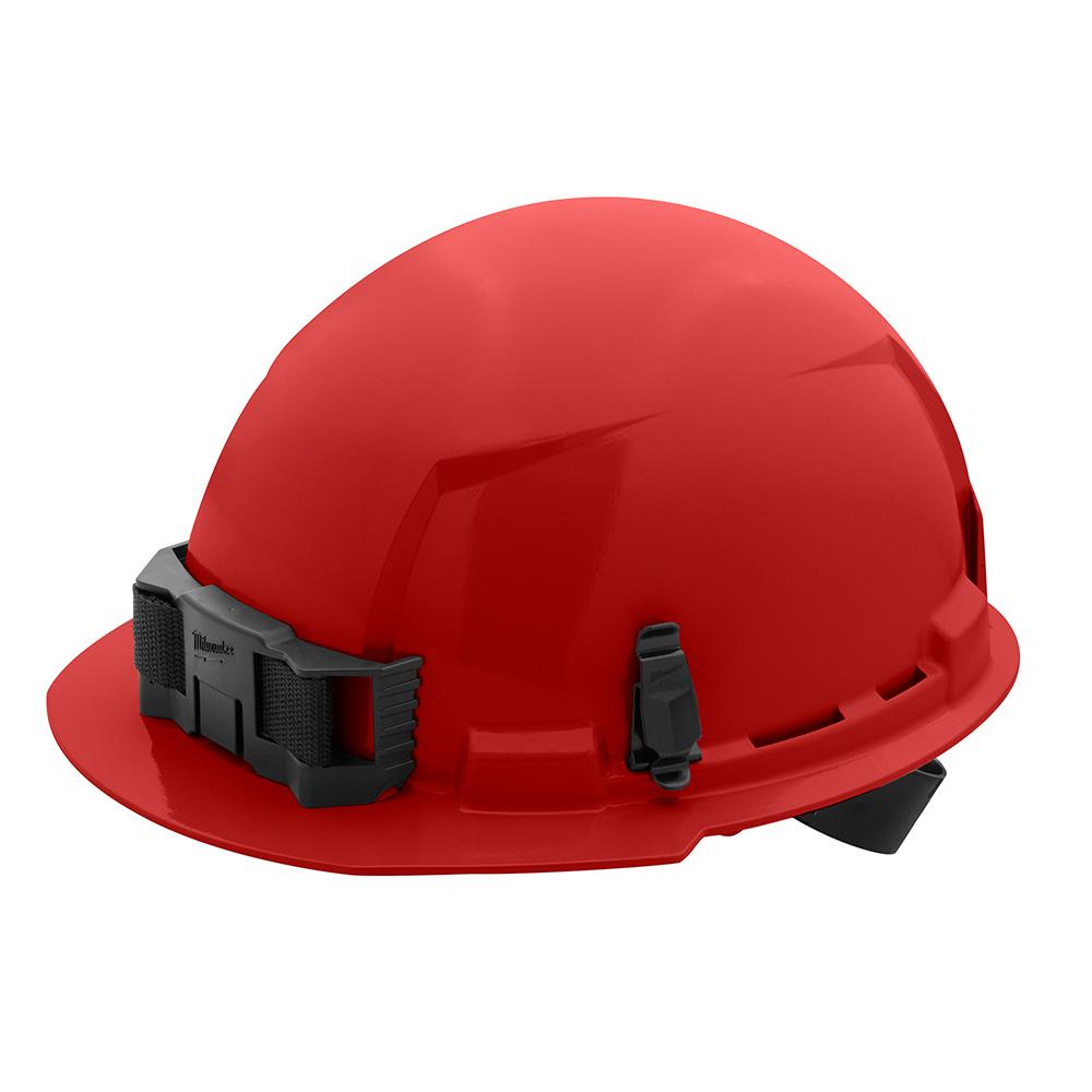 Red Front Brim Hard Hat w/4pt Ratcheting Suspension - Type 1, Class E<span class=' ItemWarning' style='display:block;'>Item is usually in stock, but we&#39;ll be in touch if there&#39;s a problem<br /></span>