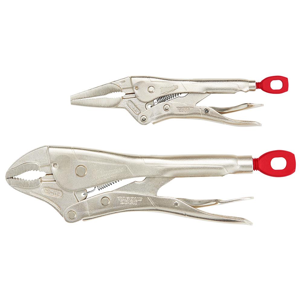 2Pc 10 in. Curved Jaw & 6 in. Long Nose TORQUE LOCK™ Locking Pliers Set<span class=' ItemWarning' style='display:block;'>Item is usually in stock, but we&#39;ll be in touch if there&#39;s a problem<br /></span>