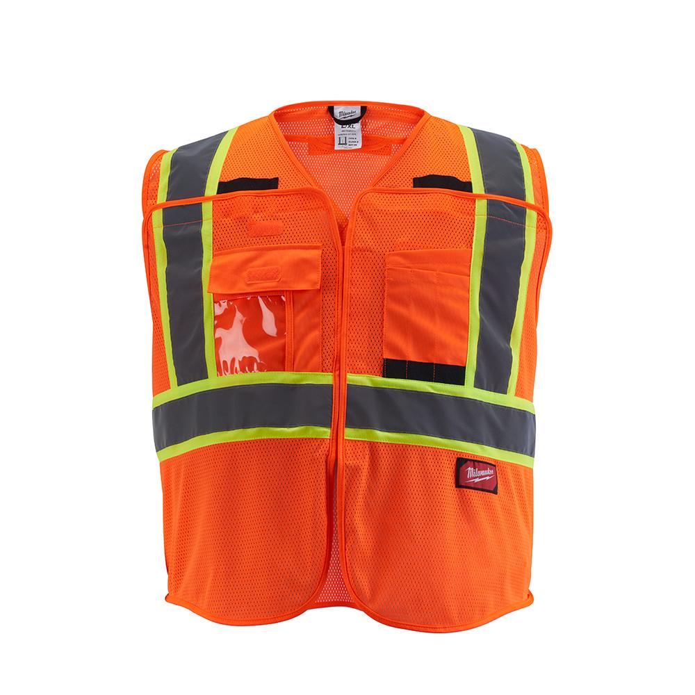 Class 2 Breakaway High Visibility Orange Mesh Safety Vest - L/XL (CSA)<span class=' ItemWarning' style='display:block;'>Item is usually in stock, but we&#39;ll be in touch if there&#39;s a problem<br /></span>