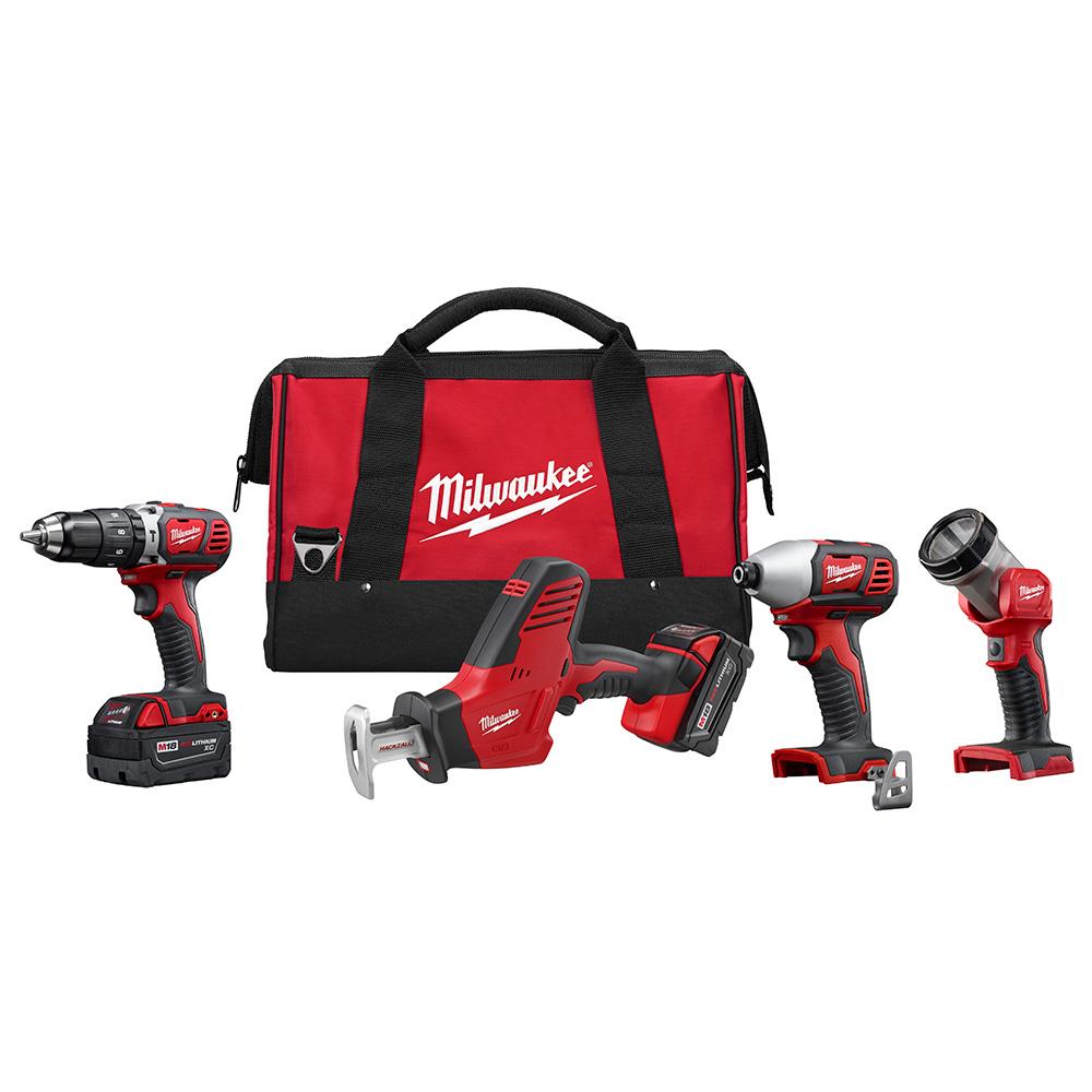 M18™ Cordless Lithium-Ion 4-Tool Combo Kit 2695-24<span class=' ItemWarning' style='display:block;'>Item is usually in stock, but we&#39;ll be in touch if there&#39;s a problem<br /></span>