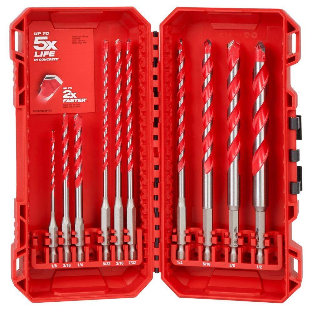 10pc. SHOCKWAVE Impact Duty™ Carbide Hammer Drill Bit Kit<span class=' ItemWarning' style='display:block;'>Item is usually in stock, but we&#39;ll be in touch if there&#39;s a problem<br /></span>