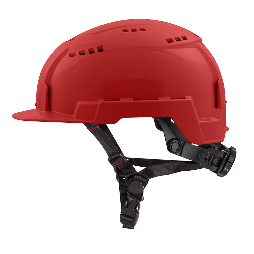 Red Front Brim Vented Safety Helmet (USA) - Type 2, Class C<span class=' ItemWarning' style='display:block;'>Item is usually in stock, but we&#39;ll be in touch if there&#39;s a problem<br /></span>