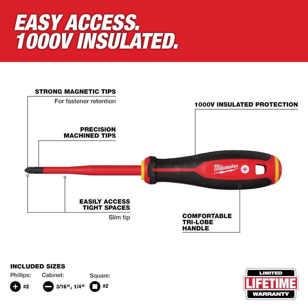 4pc 1000V Insulated Slim Tip Screwdriver Set<span class=' ItemWarning' style='display:block;'>Item is usually in stock, but we&#39;ll be in touch if there&#39;s a problem<br /></span>