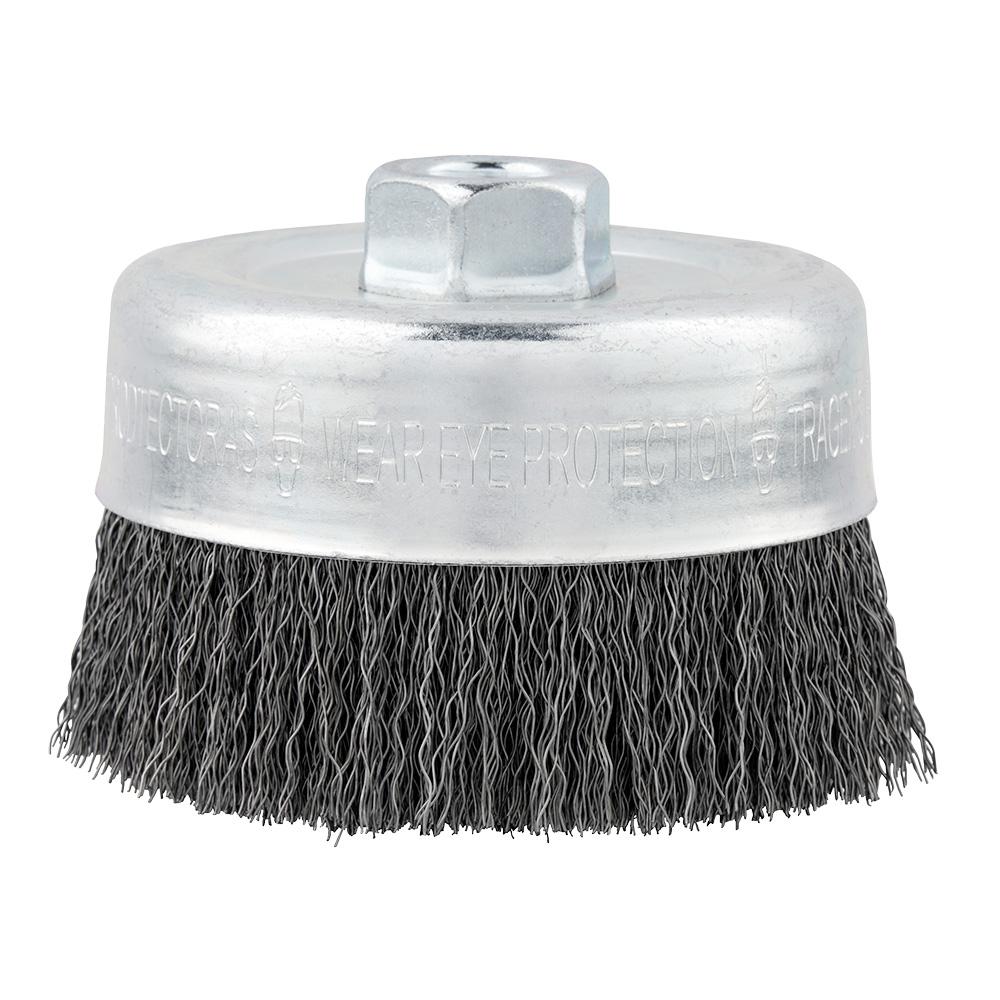 4 in. Carbon Steel Crimped Wire Cup Brush<span class=' ItemWarning' style='display:block;'>Item is usually in stock, but we&#39;ll be in touch if there&#39;s a problem<br /></span>