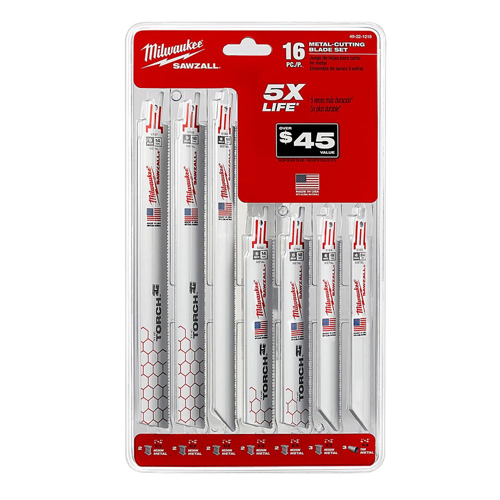 16 PC SAWZALL® Blade Set<span class=' ItemWarning' style='display:block;'>Item is usually in stock, but we&#39;ll be in touch if there&#39;s a problem<br /></span>