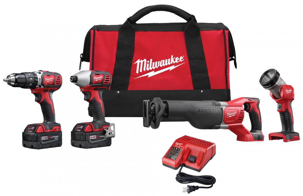 M18™ Cordless Lithium-Ion 4-Tool Combo Kit 2696-24<span class=' ItemWarning' style='display:block;'>Item is usually in stock, but we&#39;ll be in touch if there&#39;s a problem<br /></span>