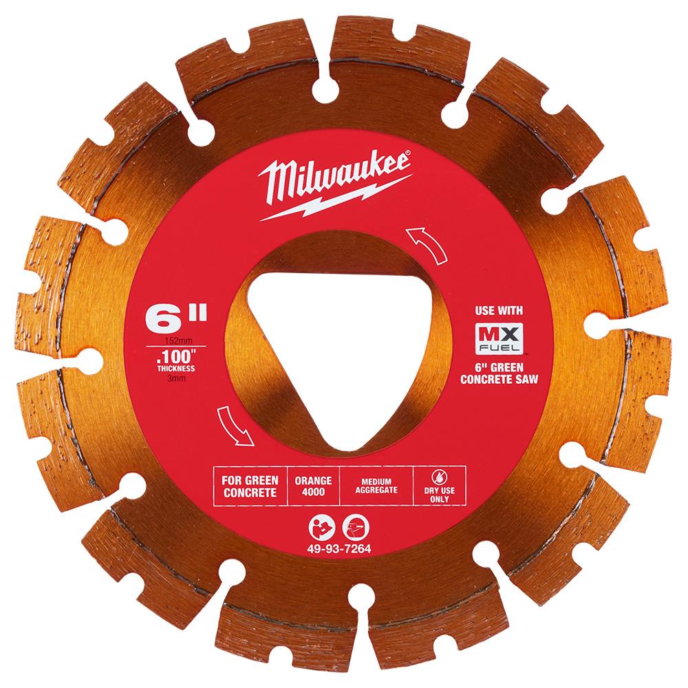 Orange 6” x .100” Diamond Blade for Green Concrete<span class=' ItemWarning' style='display:block;'>Item is usually in stock, but we&#39;ll be in touch if there&#39;s a problem<br /></span>