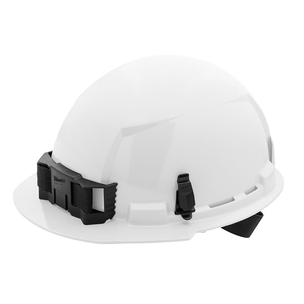 White Front Brim Hard Hat w/4pt Ratcheting Suspension - Type 1, Class E<span class=' ItemWarning' style='display:block;'>Item is usually in stock, but we&#39;ll be in touch if there&#39;s a problem<br /></span>