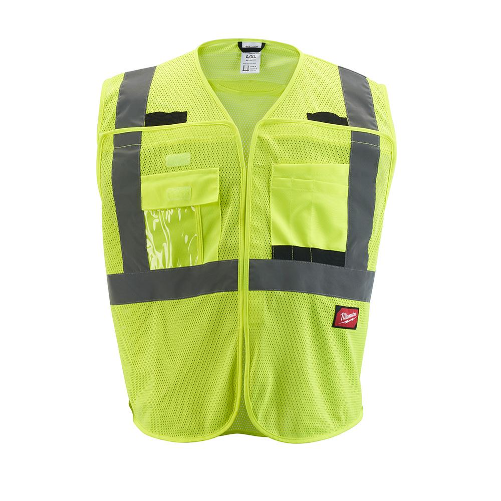 Class 2 Breakaway High Visibility Yellow Mesh Safety Vest - 4XL/5XL<span class=' ItemWarning' style='display:block;'>Item is usually in stock, but we&#39;ll be in touch if there&#39;s a problem<br /></span>