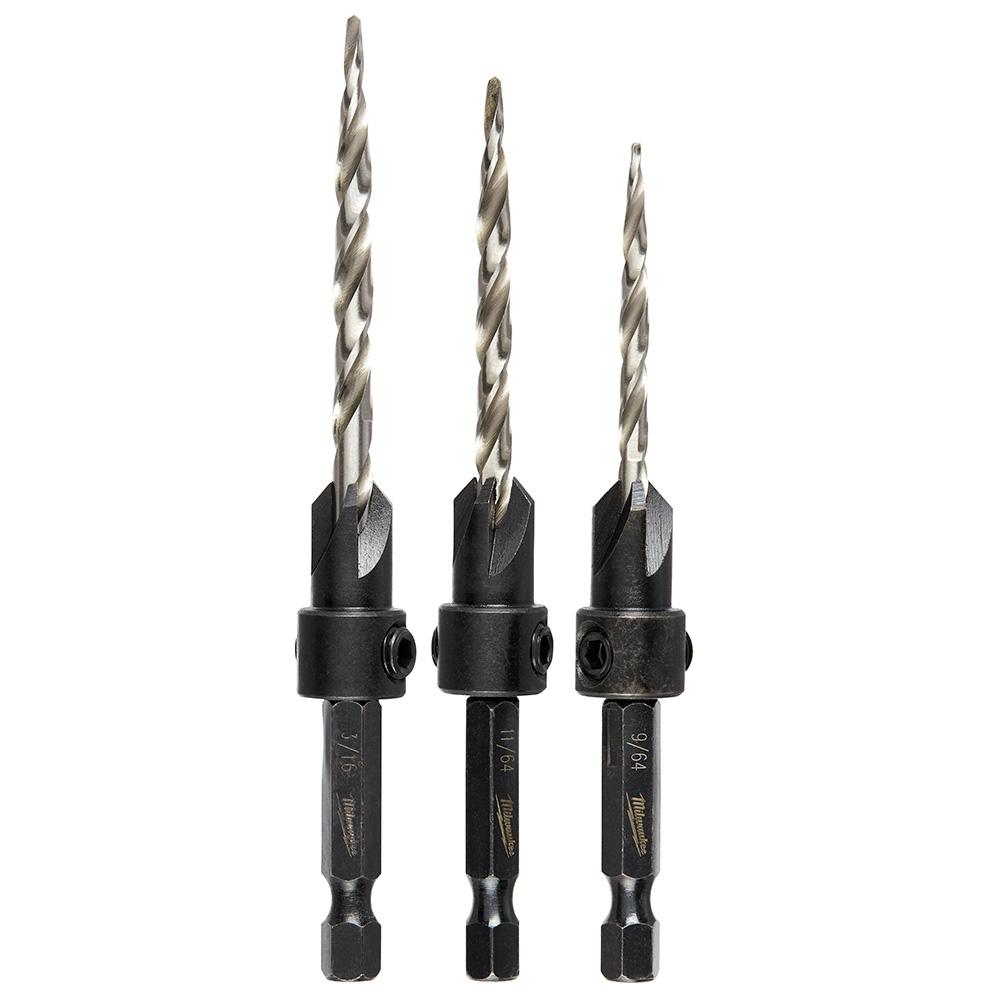 #6/#8/#10 3Pc Countersink Set<span class=' ItemWarning' style='display:block;'>Item is usually in stock, but we&#39;ll be in touch if there&#39;s a problem<br /></span>