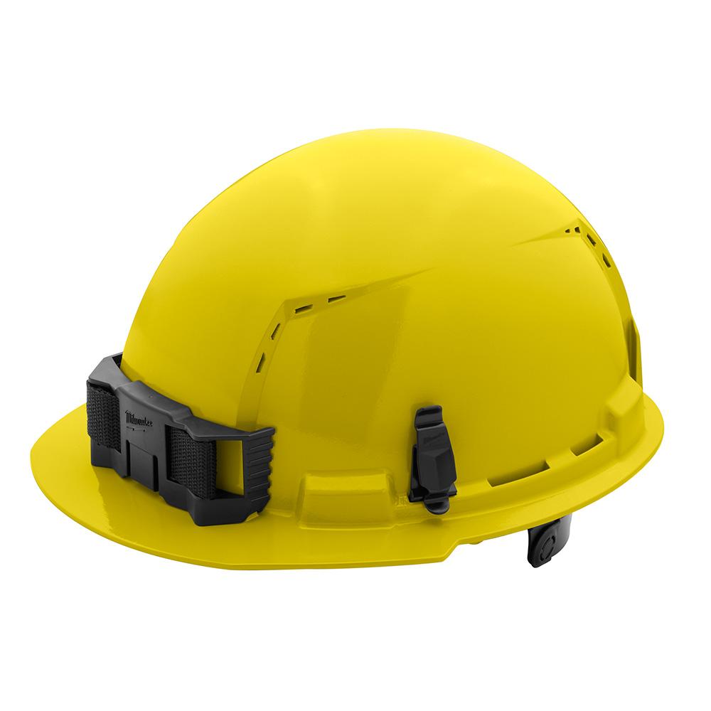 Yellow Front Brim Vented Hard Hat w/6pt Ratcheting Suspension - Type 1, Class C<span class=' ItemWarning' style='display:block;'>Item is usually in stock, but we&#39;ll be in touch if there&#39;s a problem<br /></span>