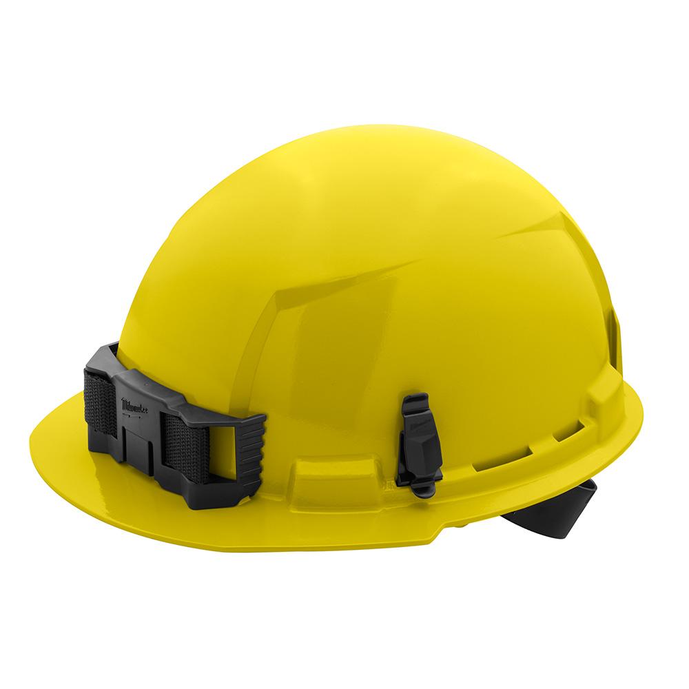 Yellow Front Brim Hard Hat w/4pt Ratcheting Suspension - Type 1, Class E<span class=' ItemWarning' style='display:block;'>Item is usually in stock, but we&#39;ll be in touch if there&#39;s a problem<br /></span>