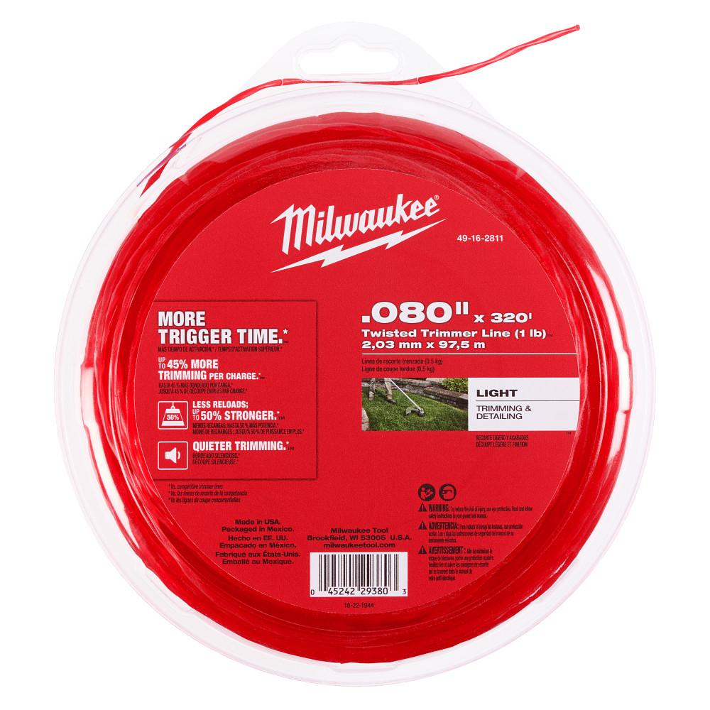 Milwaukee .080&#34; x 940’ (3 lbs.) Twisted Trimmer Line<span class=' ItemWarning' style='display:block;'>Item is usually in stock, but we&#39;ll be in touch if there&#39;s a problem<br /></span>