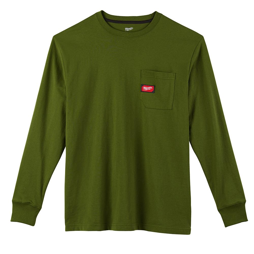 HD Pocket T-Shirt - LS - Green 3X<span class='Notice ItemWarning' style='display:block;'>Item has been discontinued<br /></span>