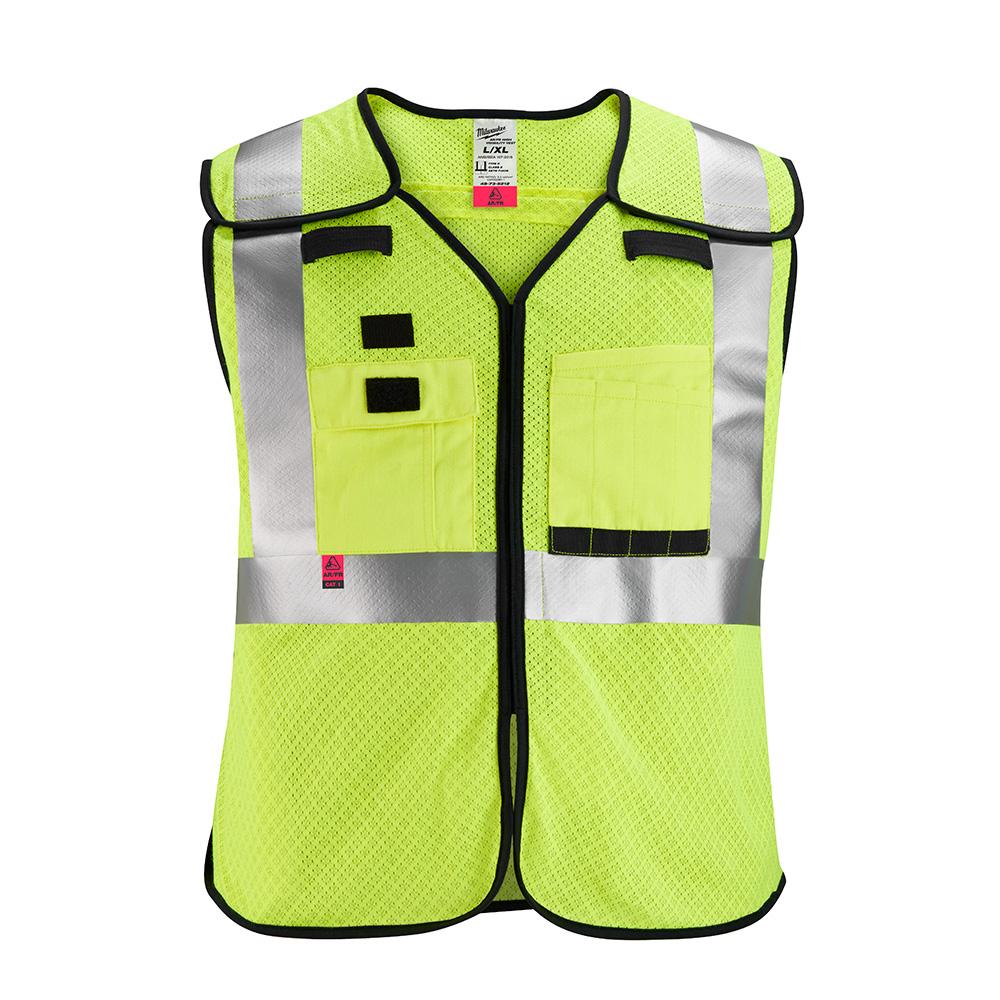 AR/FR Cat. 1 Class 2 Breakaway High Visibility Yellow Mesh Safety Vest - 2XL/3XL (ANSI/CSA)<span class=' ItemWarning' style='display:block;'>Item is usually in stock, but we&#39;ll be in touch if there&#39;s a problem<br /></span>