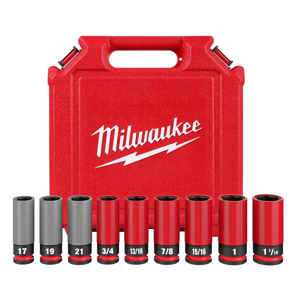 SHOCKWAVE Impact Duty™ 1/2 Drive SAE & Metric 9PC Lug Nut Wheel Socket Set<span class=' ItemWarning' style='display:block;'>Item is usually in stock, but we&#39;ll be in touch if there&#39;s a problem<br /></span>