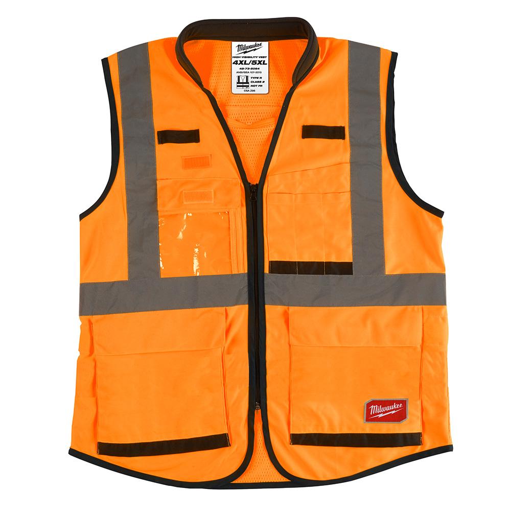 Class 2 High Visibility Orange Performance Safety Vest - 4XL/5XL (CSA)<span class=' ItemWarning' style='display:block;'>Item is usually in stock, but we&#39;ll be in touch if there&#39;s a problem<br /></span>