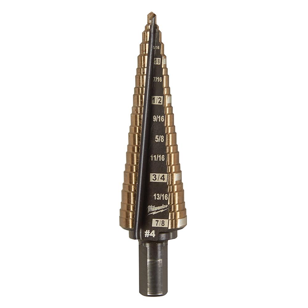 Milwaukee Cobalt Step Drill Bit #4 (3/16-7/8&#34;)<span class=' ItemWarning' style='display:block;'>Item is usually in stock, but we&#39;ll be in touch if there&#39;s a problem<br /></span>