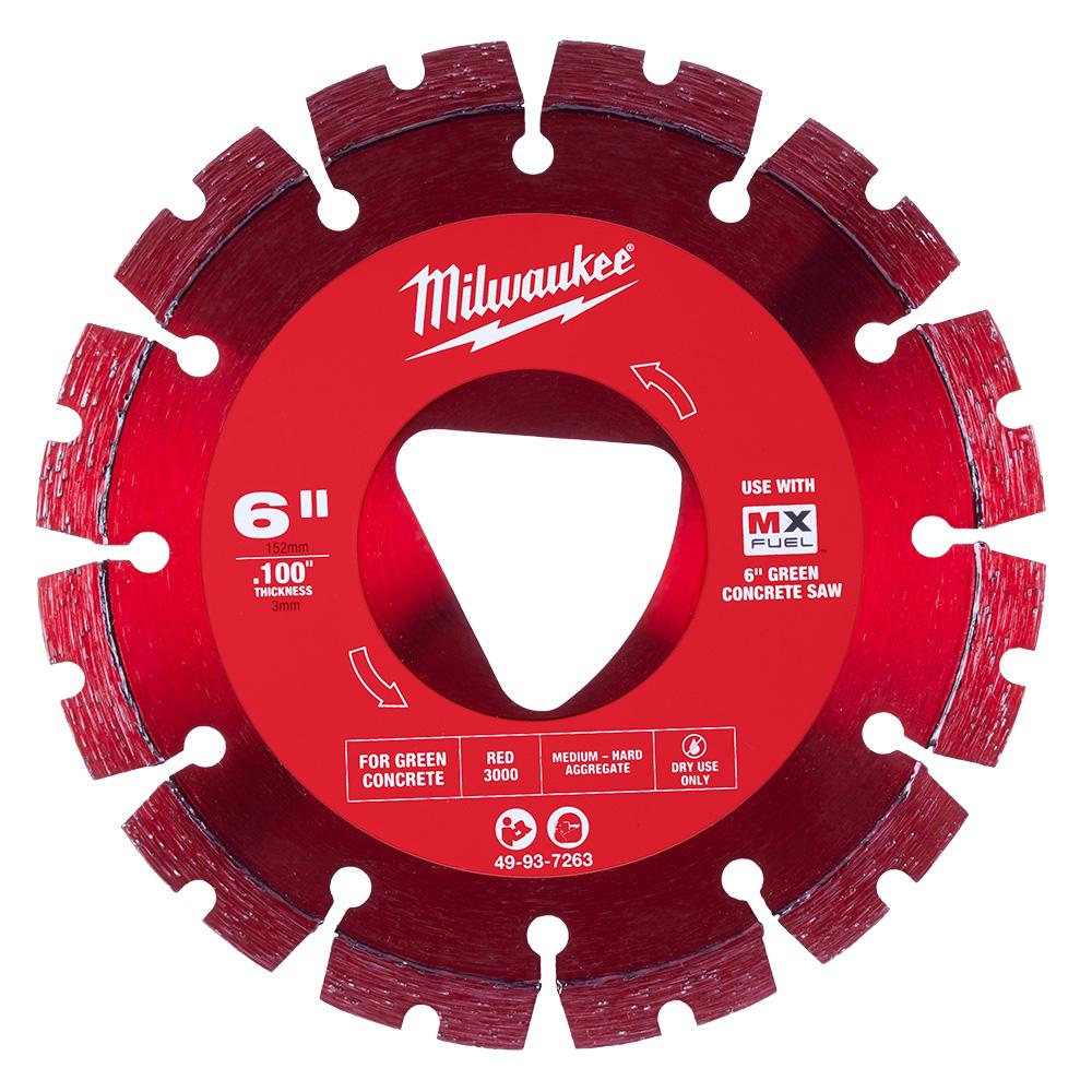 Red 6” x .100” Diamond Blade for Green Concrete<span class=' ItemWarning' style='display:block;'>Item is usually in stock, but we&#39;ll be in touch if there&#39;s a problem<br /></span>