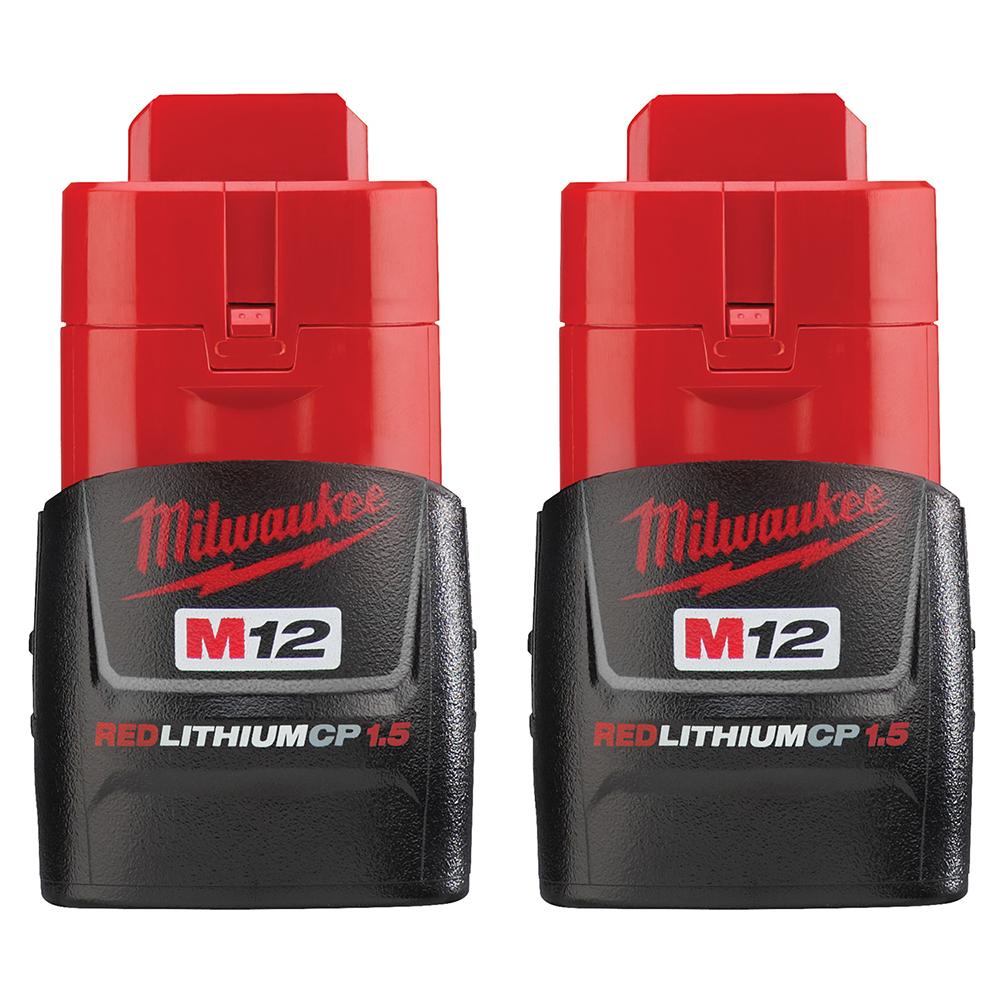 M12™ REDLITHIUM™ 1.5Ah Compact Battery Pack (2 Piece)<span class=' ItemWarning' style='display:block;'>Item is usually in stock, but we&#39;ll be in touch if there&#39;s a problem<br /></span>