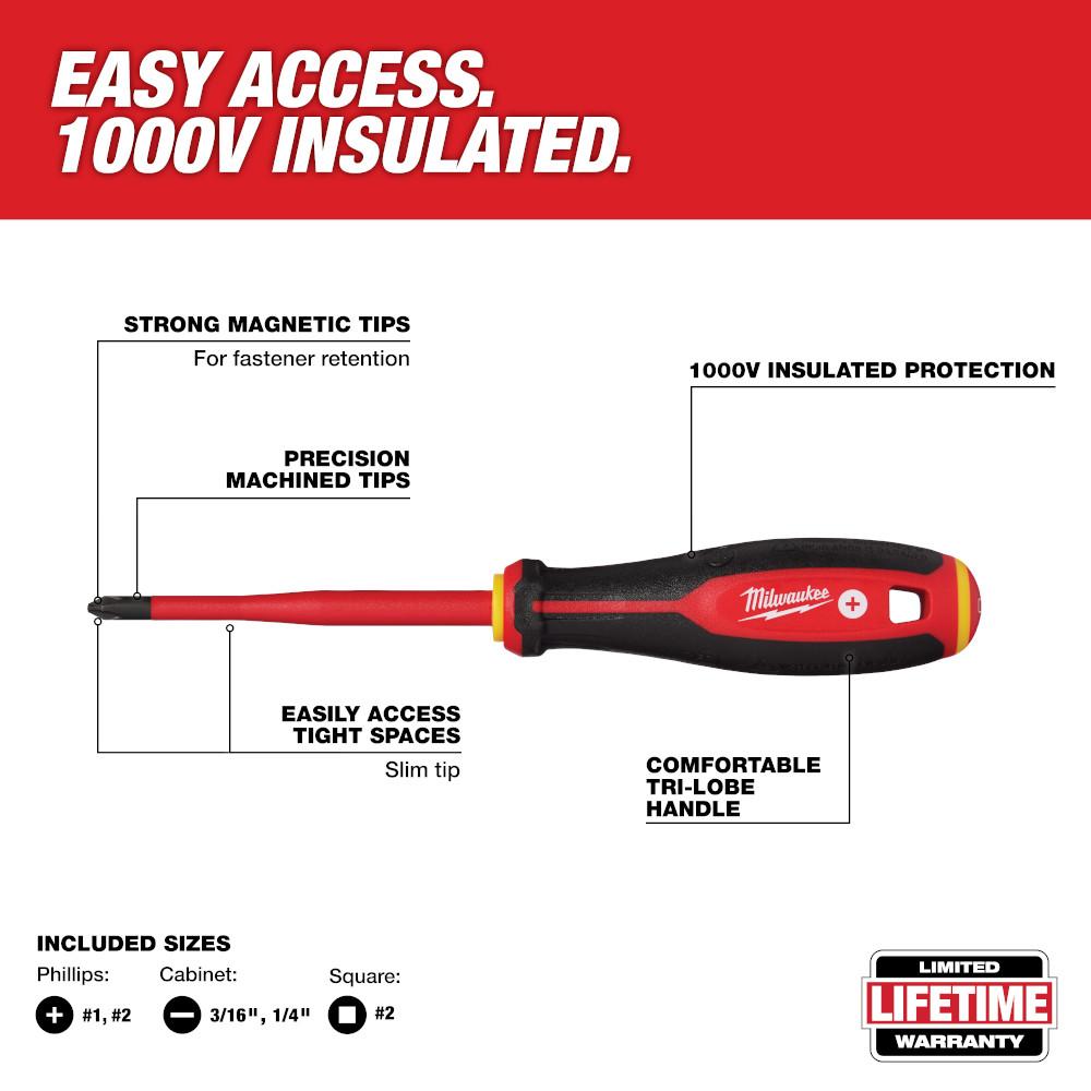 6pc 1000V Insulated Slim Tip Screwdriver Set<span class=' ItemWarning' style='display:block;'>Item is usually in stock, but we&#39;ll be in touch if there&#39;s a problem<br /></span>