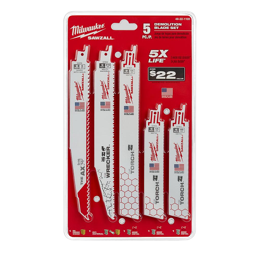 SAWZALL Blade Set (5 Pc.)<span class=' ItemWarning' style='display:block;'>Item is usually in stock, but we&#39;ll be in touch if there&#39;s a problem<br /></span>