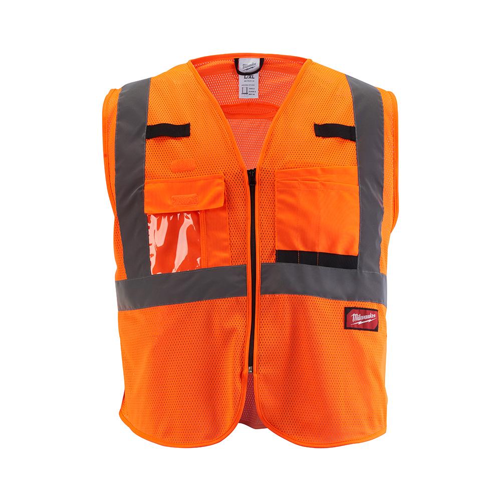 Class 2 High Visibility Orange Mesh Safety Vest - 4XL/5XL<span class=' ItemWarning' style='display:block;'>Item is usually in stock, but we&#39;ll be in touch if there&#39;s a problem<br /></span>