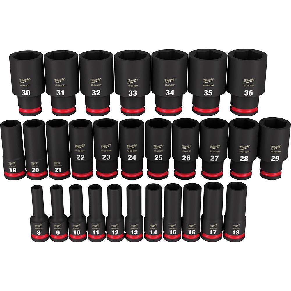 29PC SHOCKWAVE™ Impact Duty™ 1/2&#34; Drive Metric Deep 6 Point Socket Set<span class=' ItemWarning' style='display:block;'>Item is usually in stock, but we&#39;ll be in touch if there&#39;s a problem<br /></span>